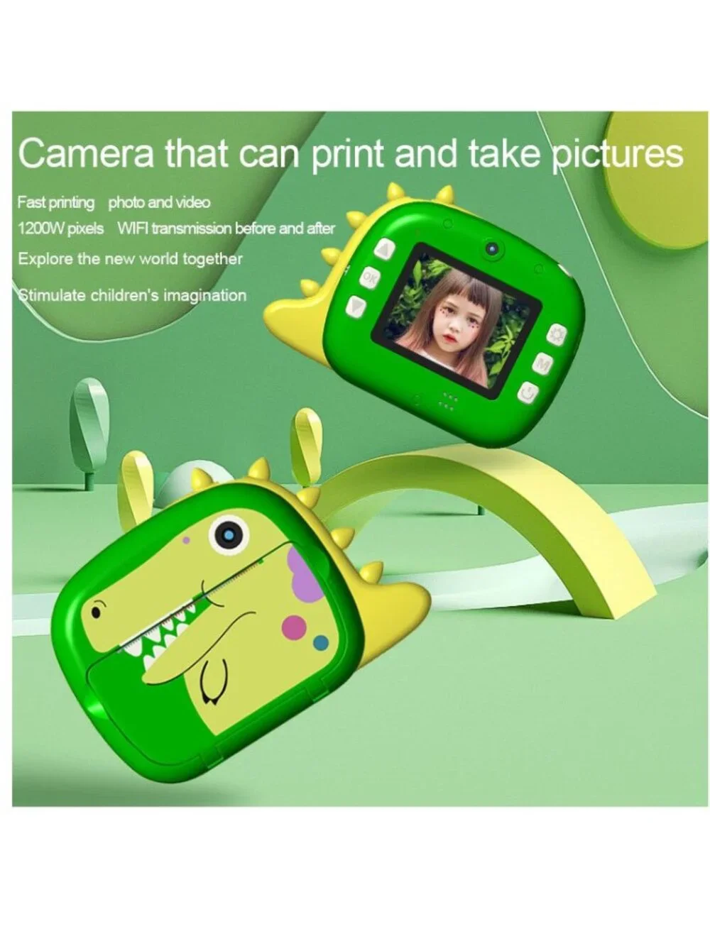 WIFI Kids Instant Print Camera Dinosaur - NEW NIB